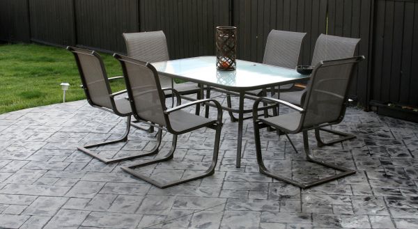 Backyard Concrete Stamping in New Albany